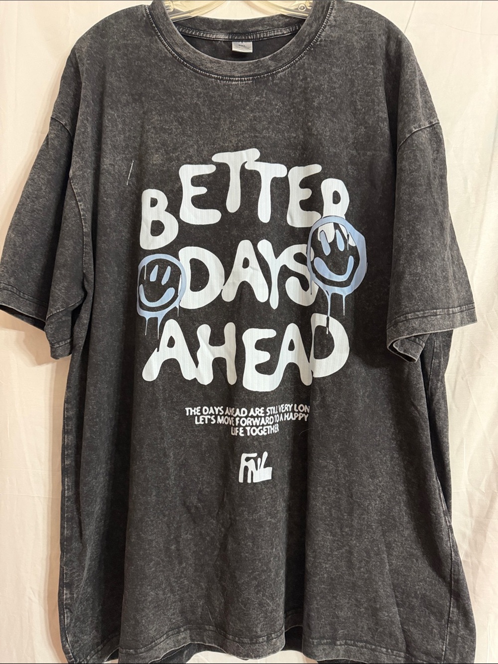 Fila Black Short-Sleeve 'Better Days Ahead' Graphic Tee with Light Blue Accents